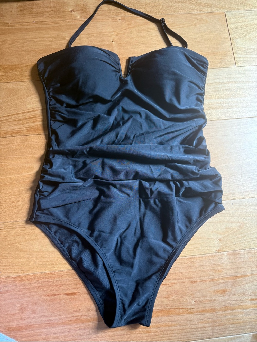 Women’s Black Ruched One-Piece Swimsuit